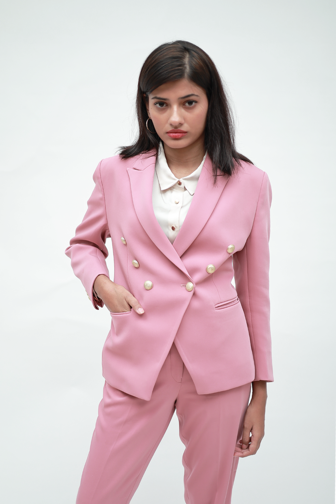 Pink Business Blazer Suit